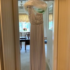 Amsale Chiffon blue one shoulder size 2